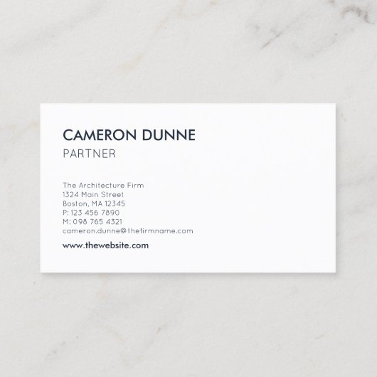 Carte De Visite Architecture géométrique gris bleu foncé (Dos)