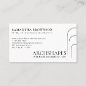 Carte De Visite Architecture Geometry Designer intérieur blanc (Dos)