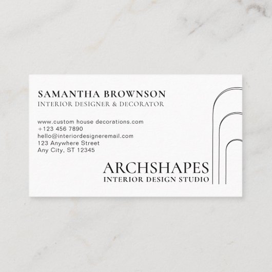 Carte De Visite Architecture Geometry Designer intérieur blanc (Dos)