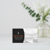 Carte De Visite Architecture Internationale Moderne Noir Orange (Debout devant)
