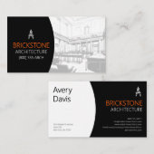 Carte De Visite Architecture Internationale Moderne Noir Orange (Devant / Derrière)