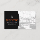 Carte De Visite Architecture Internationale Moderne Noir Orange (Devant)