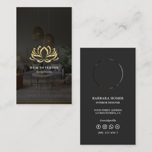 Carte De Visite Architecture moderne de design intérieur Lotus (Devant / Derrière)