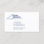 Carte De Visite Architecture moderne en angle droit bleu (Dos)
