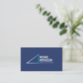 Carte De Visite Architecture moderne en angle droit bleu (Debout devant)