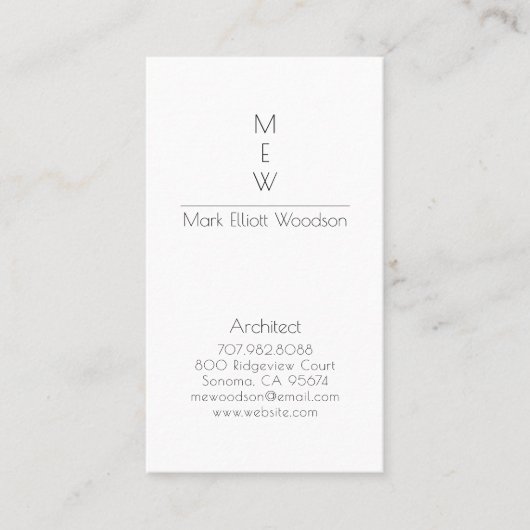 Carte De Visite Architecture moderne minimaliste (Devant)