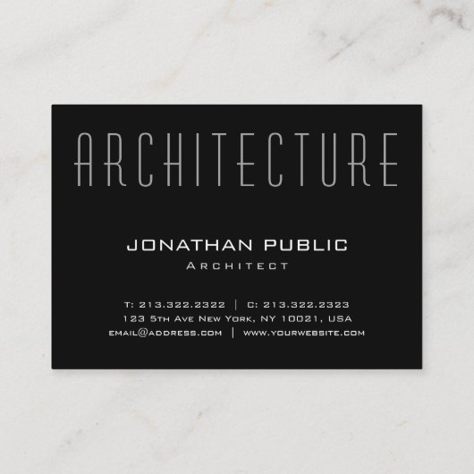 Carte De Visite Architecture moderne Modèle Élégant Architecte Hau (Dos)
