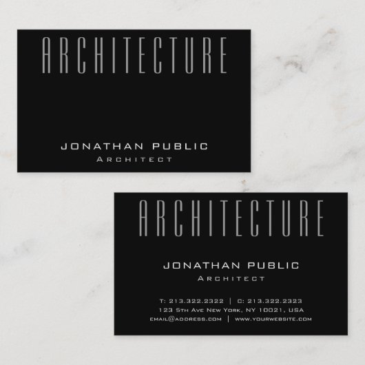 Carte De Visite Architecture moderne Plain Architect Architecture  (Devant / Derrière)