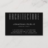 Carte De Visite Architecture moderne Plain Architect Architecture  (Dos)