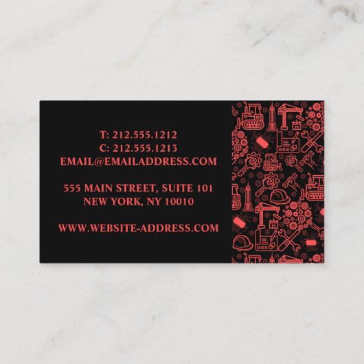 Carte De Visite architecture moderne Plan directeur Motif de l'ing (Dos)