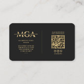 Carte De Visite Architecture Monogramme moderne Noir (Dos)