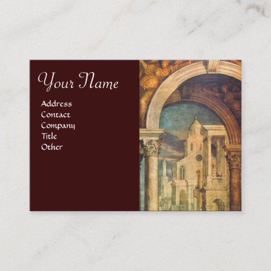 Carte De Visite ARCHITECTURE RENAISSANCE, Architecte Brown Jaune (Devant)
