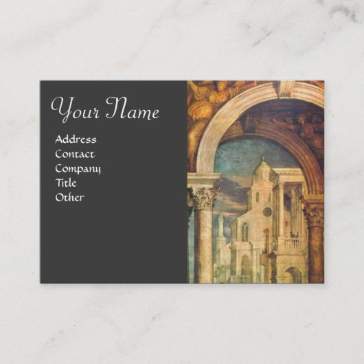 Carte De Visite ARCHITECTURE RENAISSANCE Architecte gris jaune (Devant)