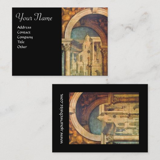 Carte De Visite ARCHITECTURE RENAISSANCE Architecte Noir (Devant / Derrière)