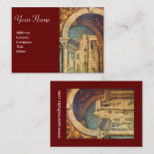 Carte De Visite ARCHITECTURE RENAISSANCE Architecte Rouge (Devant / Derrière)