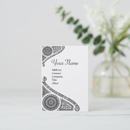 Carte De Visite ARCHITECTURE RENAISSANCE MONOGRAM 4 Noir Blanc (Debout devant)
