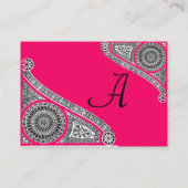 Carte De Visite ARCHITECTURE RENAISSANCE Monogramme 2 rose (Dos)