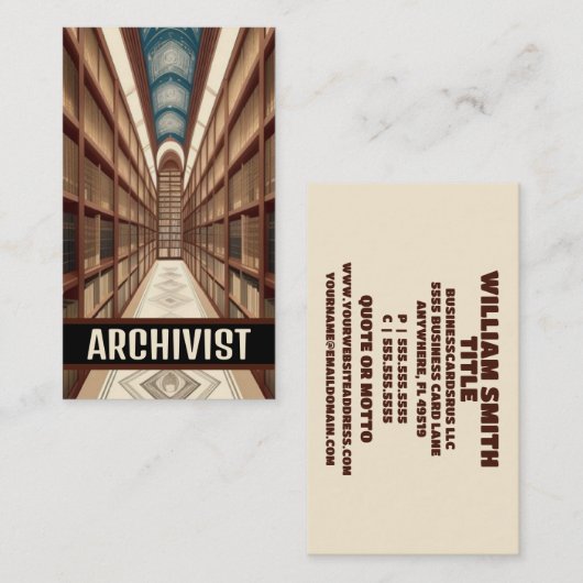 Carte De Visite Archives archivistes (Devant / Derrière)