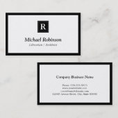 Carte De Visite Archiviste bibliothécaire - Monogramme simple et é (Devant / Derrière)