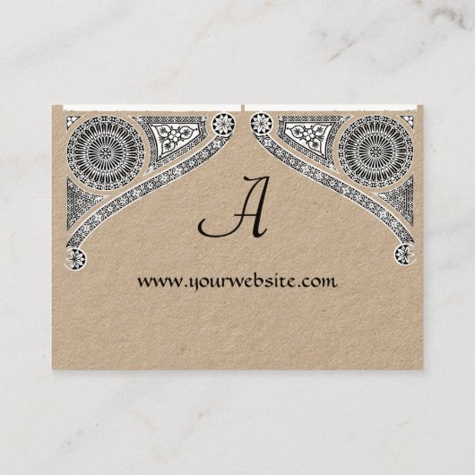 Carte De Visite ARCITECTURE DE RENAISSANCE MONOGRAM Papier Kraft n (Dos)