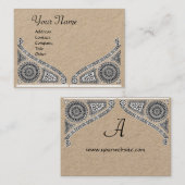 Carte De Visite ARCITECTURE DE RENAISSANCE MONOGRAM Papier Kraft n (Devant / Derrière)