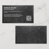 Carte De Visite Ardoise | Bordure en cuir | Code QR (Devant / Derrière)