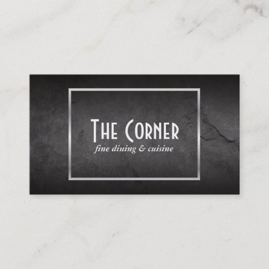 Carte De Visite Ardoise | Cadre Argent (Devant)