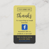 Carte De Visite Ardoise Charbon de l'activité Commentaires des cli (Dos)