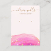 Carte De Visite Ardoise dorée rose Aquarelle Écran B (Devant)