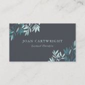 Carte De Visite Ardoise Greenery Feuille Therapist (Devant)