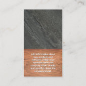 Carte De Visite Ardoise monogramme | Bois (Dos)