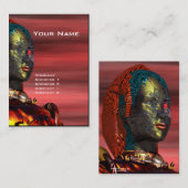 Carte De Visite ARES CYBORG, Coucher de soleil rouge, Robotique de (Devant / Derrière)