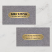 Carte De Visite Argent à cadre métallique or | Lin (Devant / Derrière)