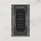 Carte De Visite Argent Art déco avec votre Monogramme (Dos)