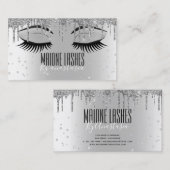 Carte De Visite Argent Artist Blush Maquillage Lashes Parties scin (Devant / Derrière)