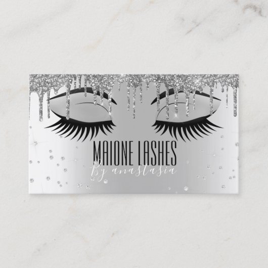 Carte De Visite Argent Artist Blush Maquillage Lashes Parties scin (Devant)