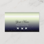 Carte De Visite Argent Bleu Noir Gradient Bijoux étincelants éléga (Devant)