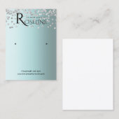 Carte De Visite Argent bleu parties scintillant blanche présentati (Devant / Derrière)