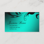 Carte De Visite Argent brillant de turquoise du papillon 311 (Dos)