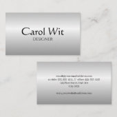 Carte De Visite Argent brillant simple (Devant / Derrière)