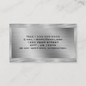 Carte De Visite Argent brossé brillant en aluminium métallique pro (Dos)