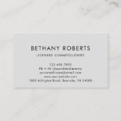 Carte De Visite Argent brossé métal moderne Script cheveux et maqu (Dos)