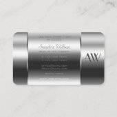 Carte De Visite Argent Can Optics Pink Blue Fluids et Monogramme (Dos)