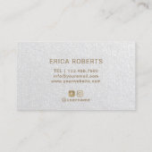 Carte De Visite Argent chic de typographie moderne d'or de (Dos)