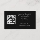 Carte De Visite Argent Chig Paws noir Arrière - plan Imprimer Moti (Dos)