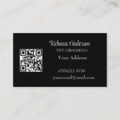 Carte De Visite Argent Chig Paws noir Arrière - plan Imprimer Moti (Dos)