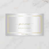 Carte De Visite Argent clair brillant et or décent brillant (Devant)