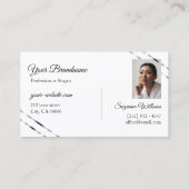 Carte De Visite Argent Classy avec Lignes Brillantes Monogramme Ph (Dos)
