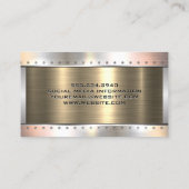 Carte De Visite Argent d'aluminium or brossé | Rivets métalliques (Dos)