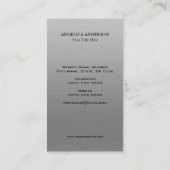 Carte De Visite Argent de chaussure à talon noir (Dos)